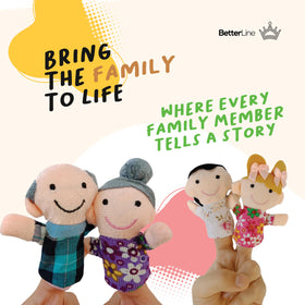 BETTERLINE Story Time Finger Puppets mom family member, introduces family roles through play.