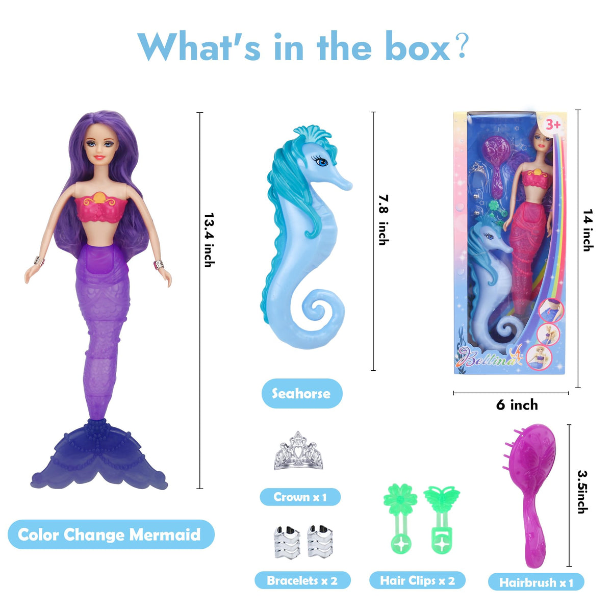 BETTINA 12-inch mermaid gift set ideal for birthdays and holidays