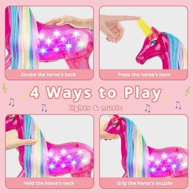 BETTINA Dreamy Unicorn horn lights up in rainbow colors to spark imagination