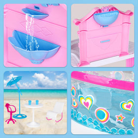BETTINA Glam Deluxe beach umbrella providing shade for dolls