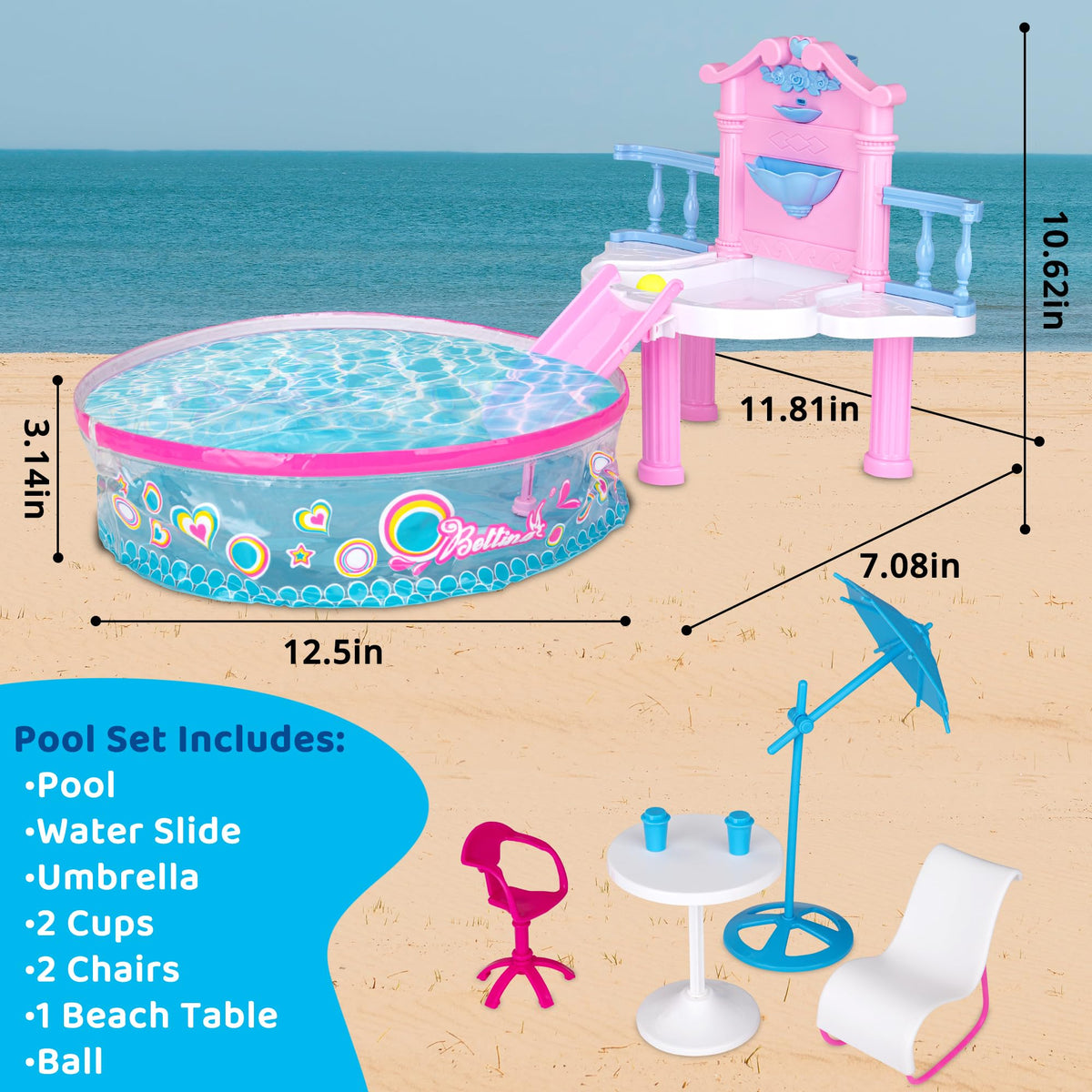 BETTINA Glam Deluxe play ball for doll pool games