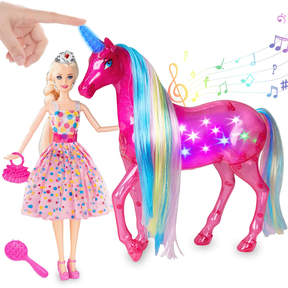 BETTINA large unicorn doll set in full view for imaginative play.