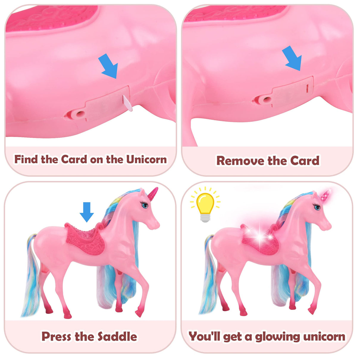 BETTINA Included hairbrush for styling princess hair and unicorn mane