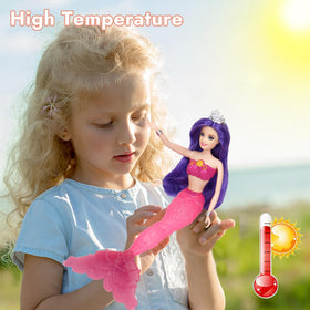 BETTINA mermaid doll features vibrant purple hair for bold styling