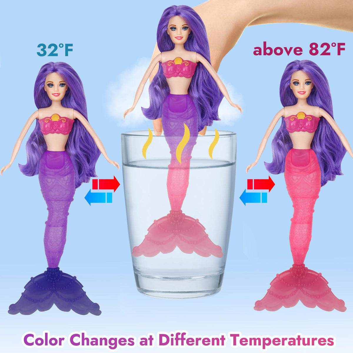 BETTINA Mermaid with purple hair adds glamour for imaginative princess adventures