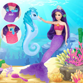 BETTINA mermaid doll can sit and pose with 360-degree waist rotation