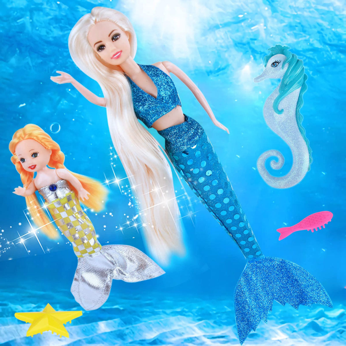 BETTINA tiny 3-inch mermaid doll for pocket-sized adventures