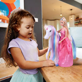 BETTINA unicorn doll dimensions show 10-inch unicorn length for display