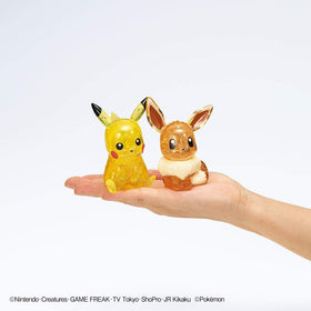 Beverly Pikachu-Eevee crystal puzzle finished display on a shelf or desk