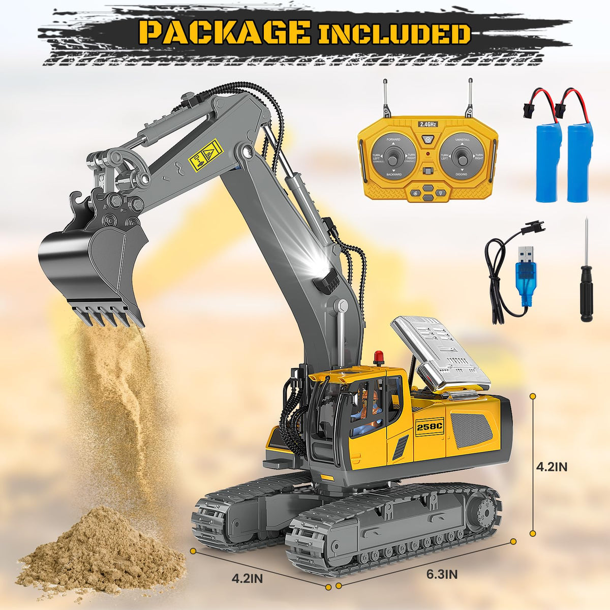 BEWEAI 1:20 scale excavator boosts STEM skills and hand-eye coordination