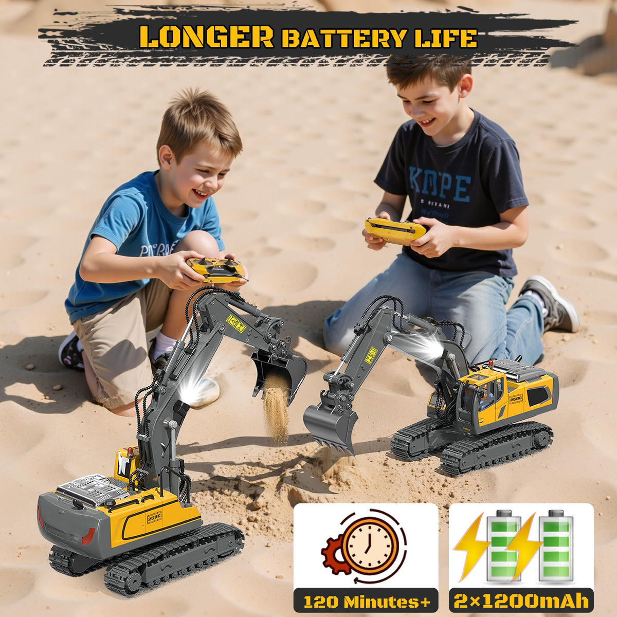 BEWEAI heavy-duty tracks perform on sand, dirt, and grass outdoors