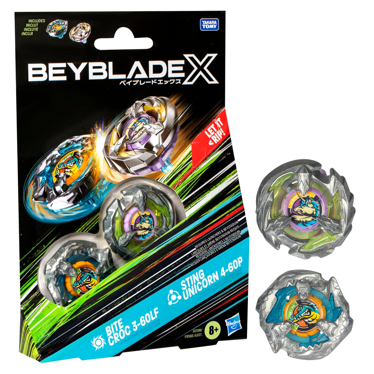 Beyblade X Bite Croc 3-60LF top in action during battle