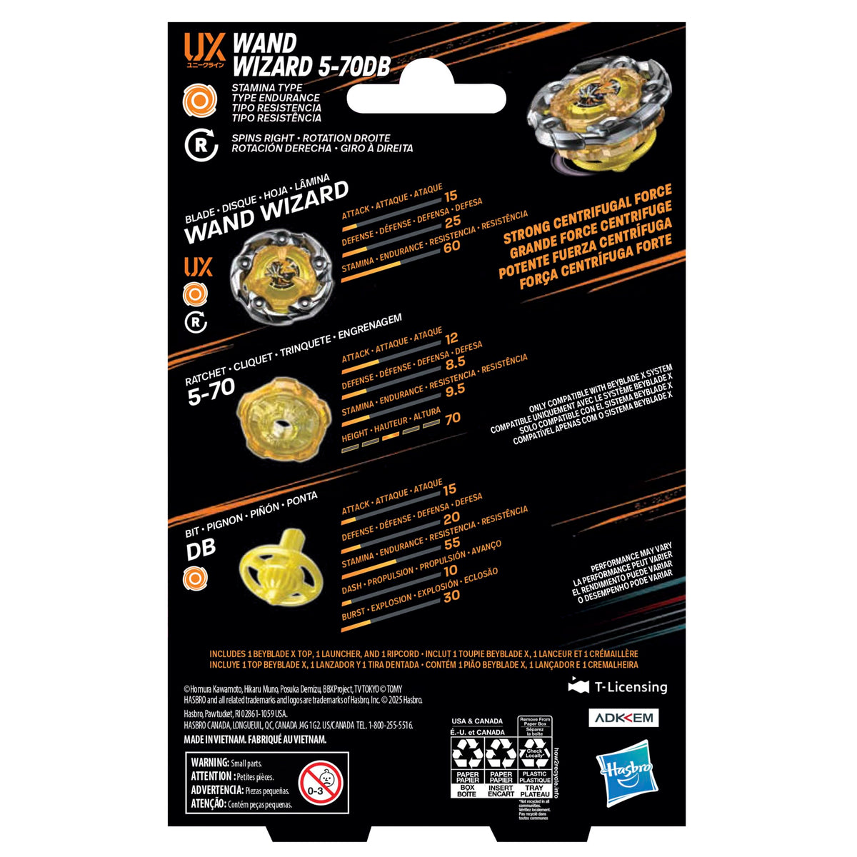 Beyblade X die-cast parts provide authentic weight and durability.