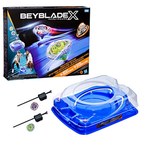 Beyblade X Drop Attack Battle Set in Beystadium ready for action