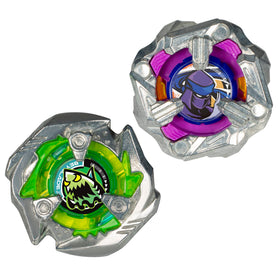 Beyblade X Keel Shark 3-80F attacking from a low angle with speed