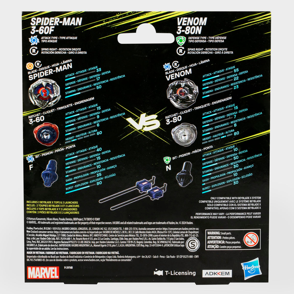 Beyblade X launchers paired with tops enable quick starts.
