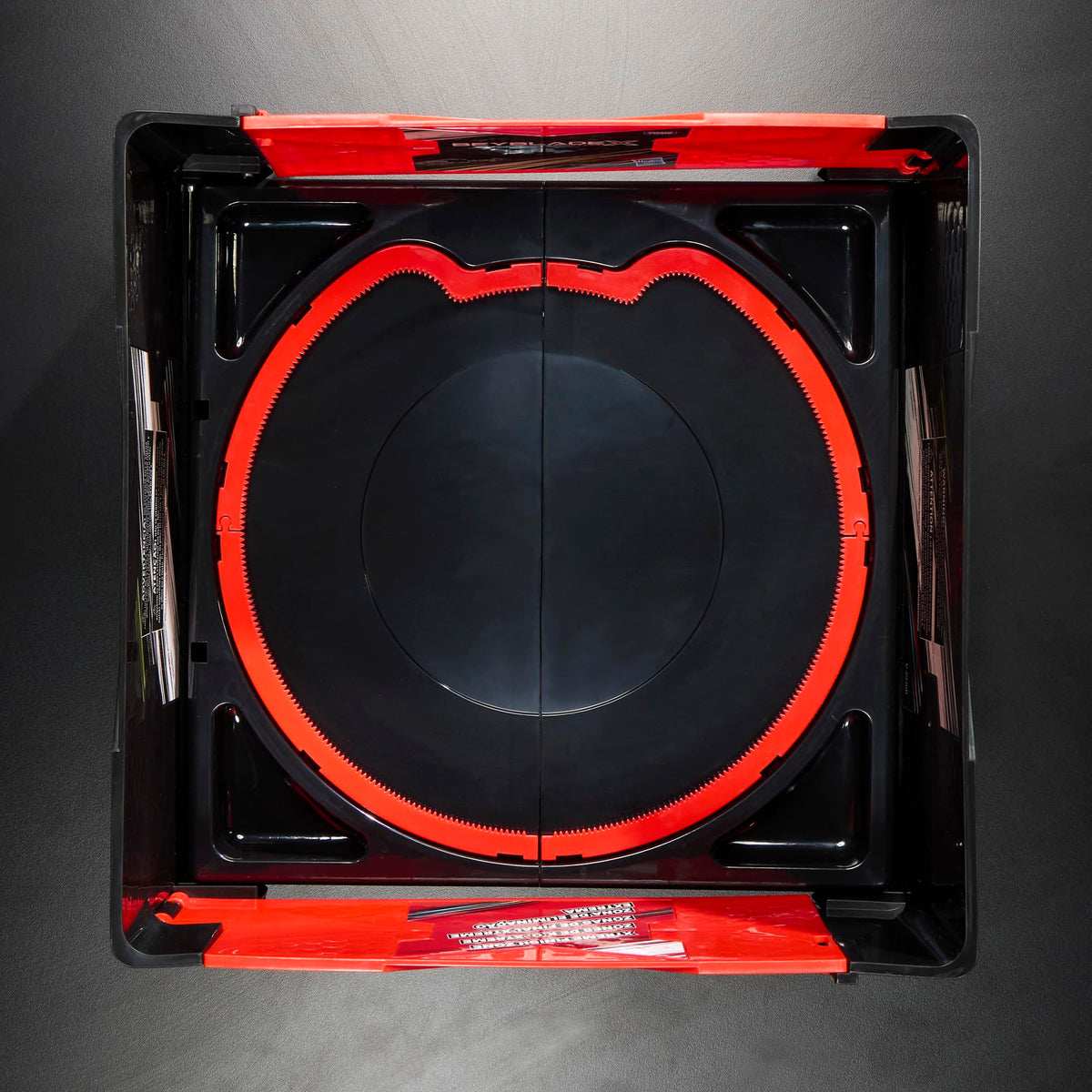 Beyblade X quick-twist assembly for fast setup and portability.