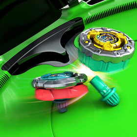 Beyblade X app integration enables digital battles.