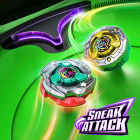 Die-cast metal parts Beyblade X tops.