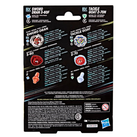Beyblade X Sword Dran 3-60F close-up, high-attack blade for dynamic clashes.