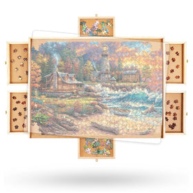 Beyond Innoventions 2000-piece puzzle table with six drawers for organized pieces
