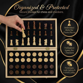 Beyond Innoventions chess and checkers set for versatile gameplay.