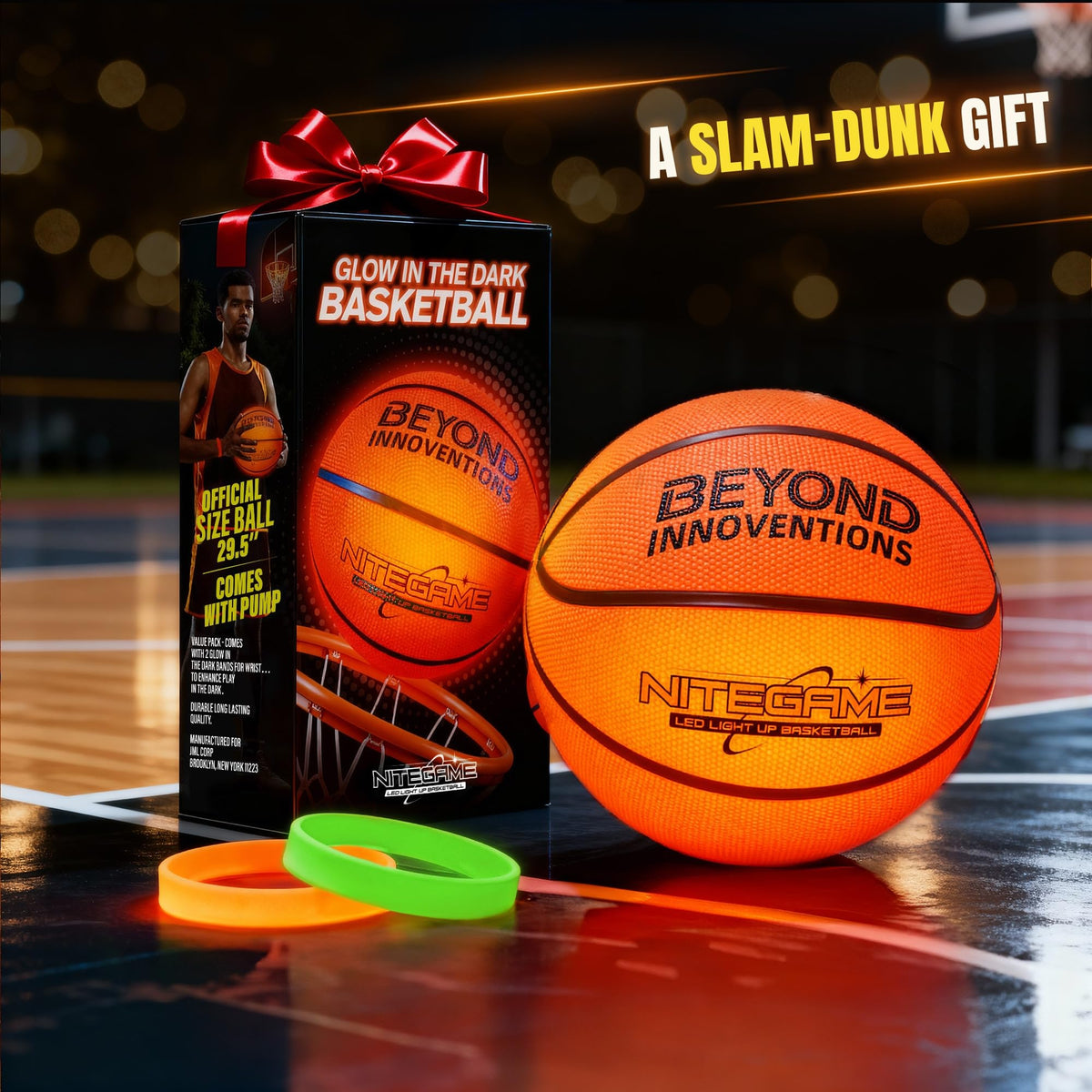 Beyond Innoventions night game visuals appeal to teens for social glow play.