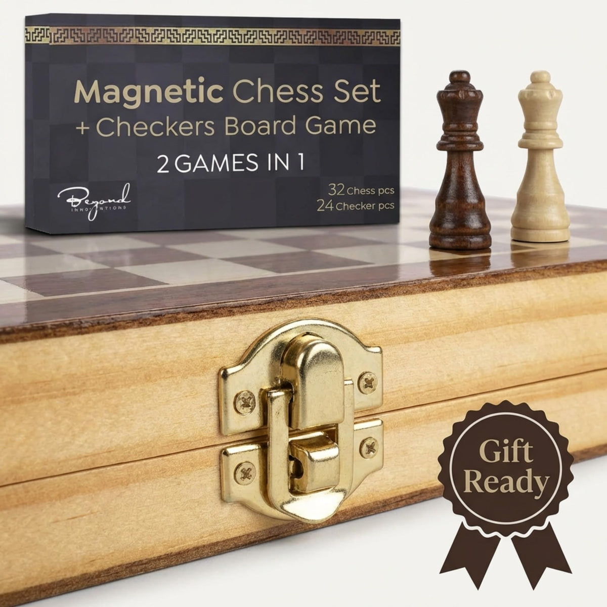 Beyond Innoventions portable travel chess set in compact form