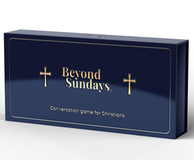 Beyond Sundays Christian Conversation Cards cover with magnetic gift box, ideal for gifting.