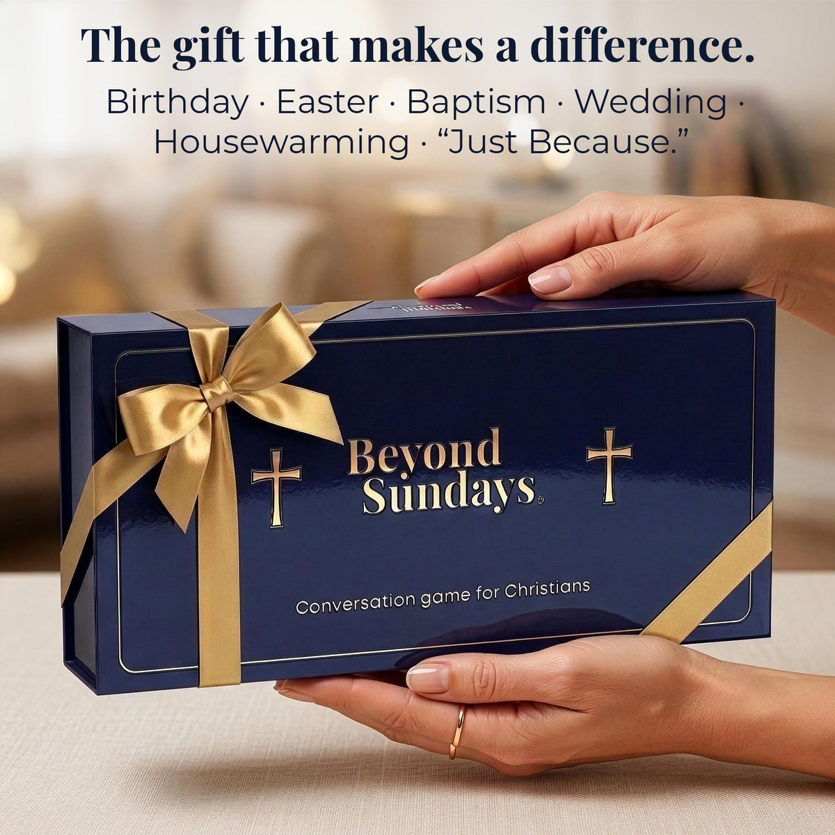 Beyond Sundays Date Night Conversation Cards on a cozy table setting.