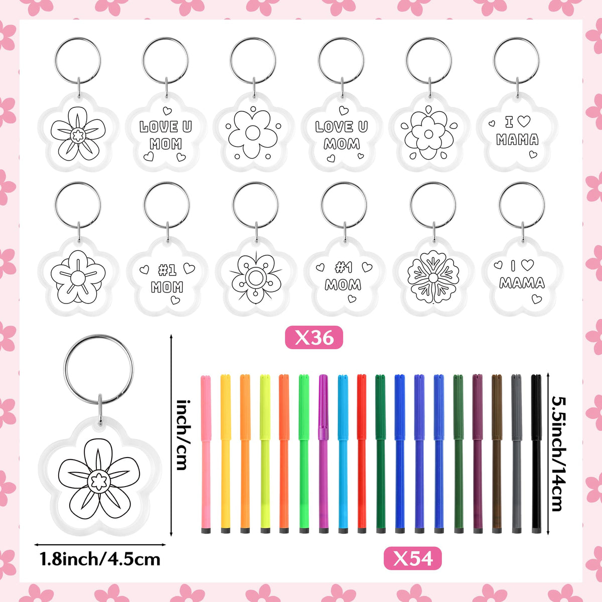 BeYumi double-sided coloring cards with six floral designs for personal gifts.