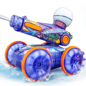 BEZGAR amphibious RC car blue side view for pool play and water fun