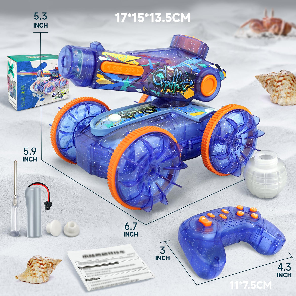 BEZGAR amphibious car water gun action in pool play