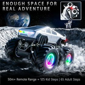 BEZGAR Cyber Truck 4WD tires grip varied surfaces for stable handling.