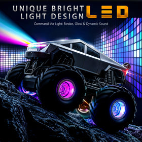 BEZGAR Cyber Truck LED lights fascinate nighttime races and stunts.