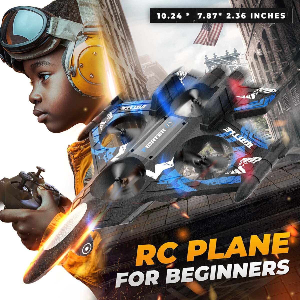 BEZGAR blue dual-battery plane enabling extended flight time