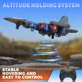 BEZGAR blue drone with colorful LED navigation lights visible at dusk