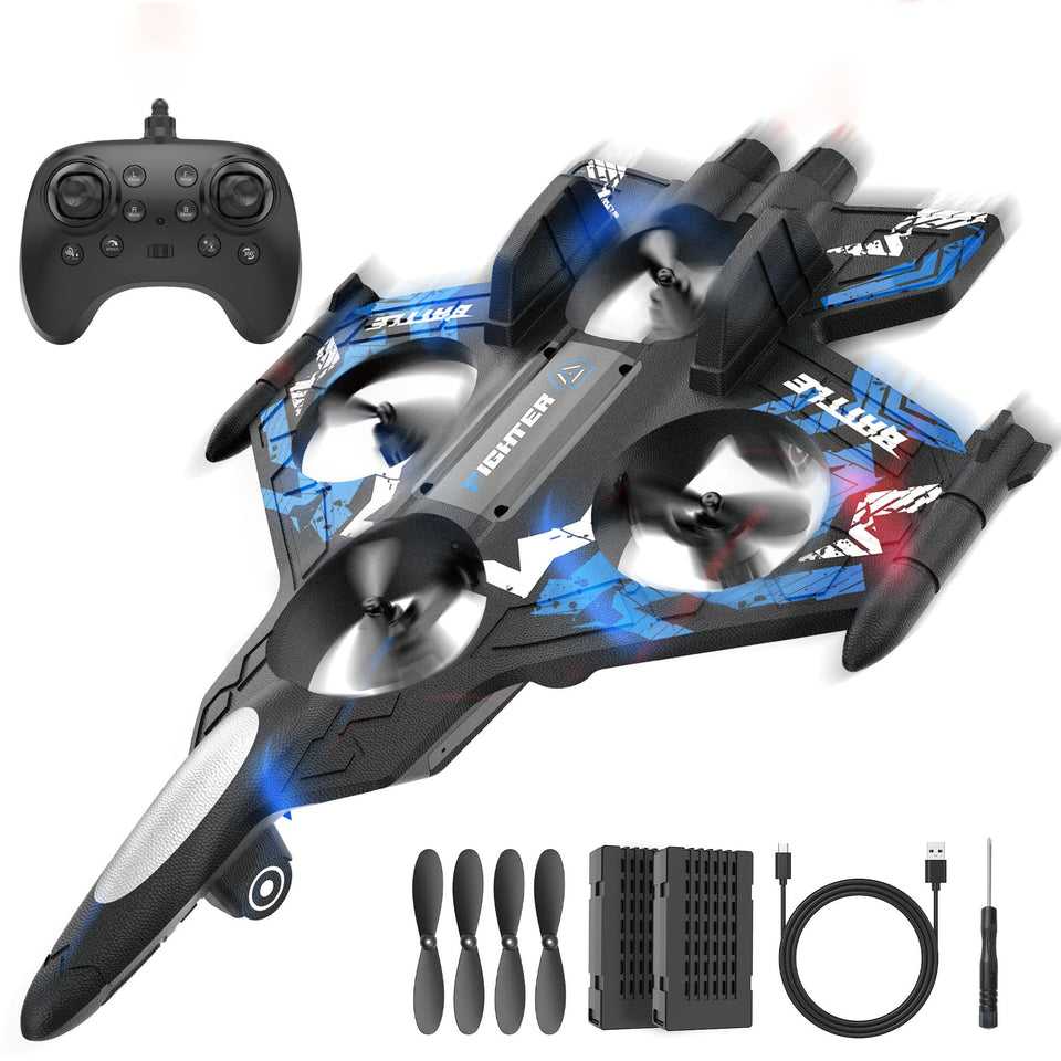 BEZGAR blue rc plane in flight for beginner pilots