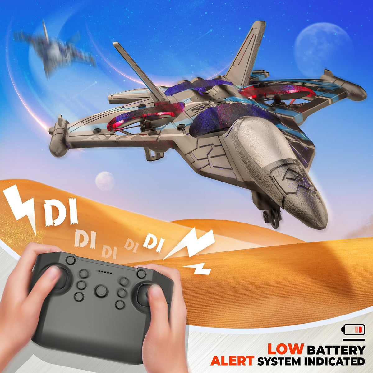 BEZGAR Drones for Kids auto altitude hold keeps the plane steady.
