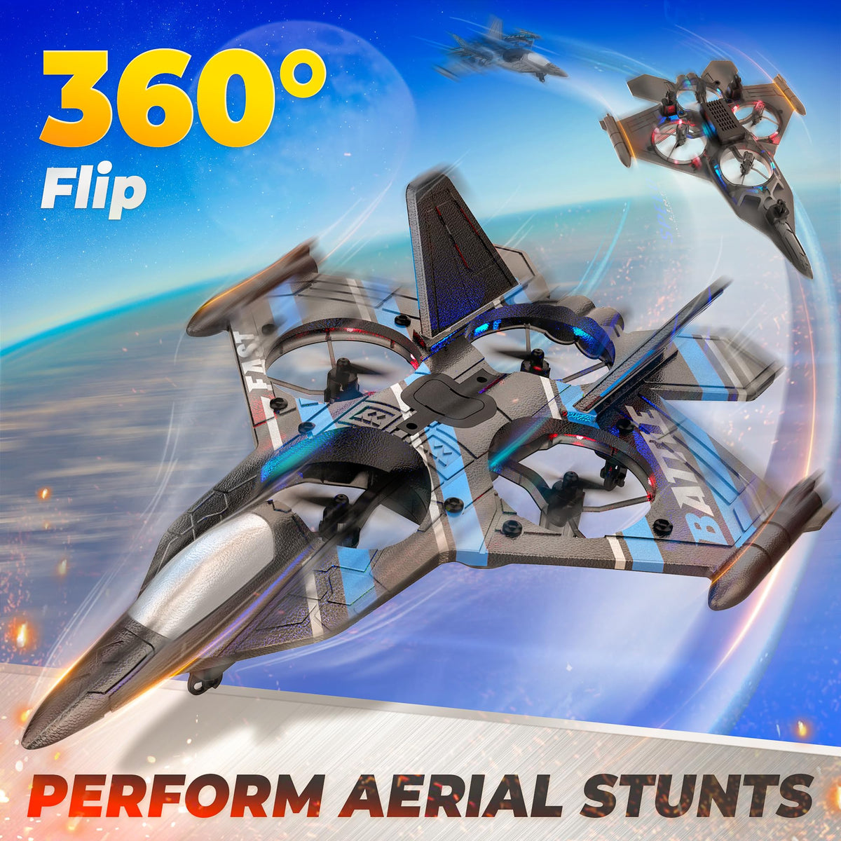 BEZGAR Drones for Kids LED lights provide colorful navigation during dusk flights.
