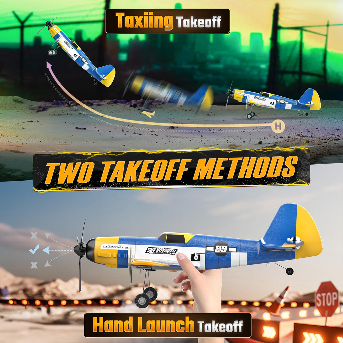 BEZGAR HQ089 RC plane dual battery for extended airtime