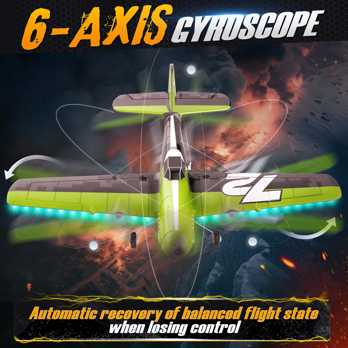 BEZGAR HQ089 plane 6-axis gyro stabilizes flights for easy control