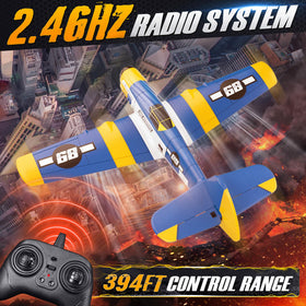 BEZGAR HQ089 RC plane with colorful LEDs guiding air maneuvers