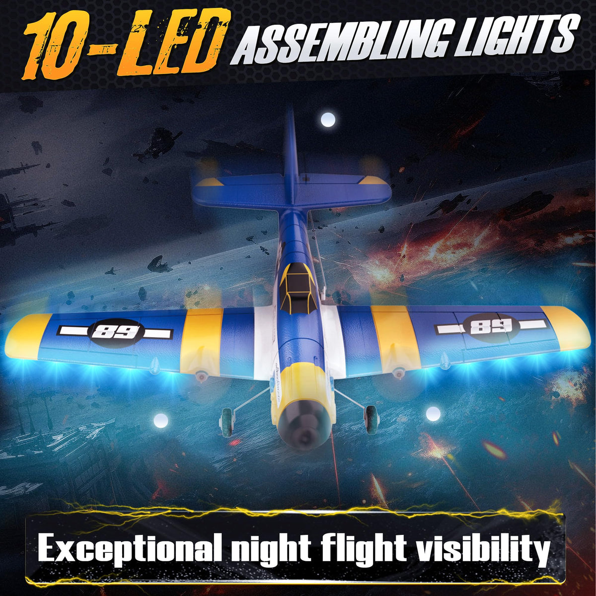 BEZGAR HQ089 RC plane mid-air stunt displaying 6-axis gyro stability