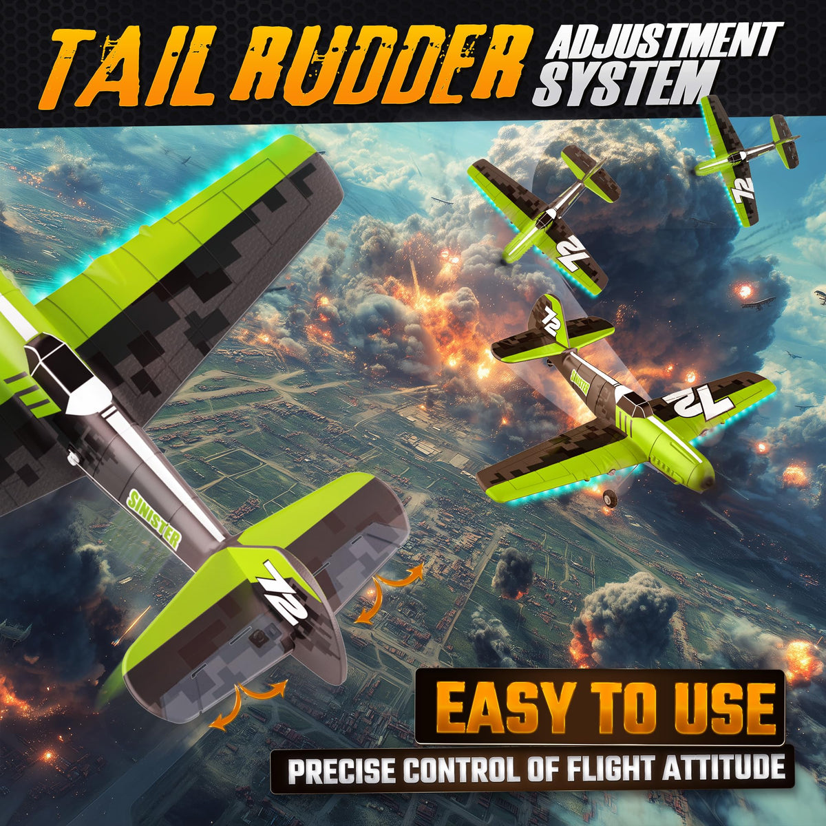 BEZGAR HQ089 plane night flight with bright LEDs and color display