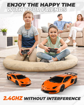 BEZGAR Lambo Aventador SVJ RC car rear view, durable design for active kids