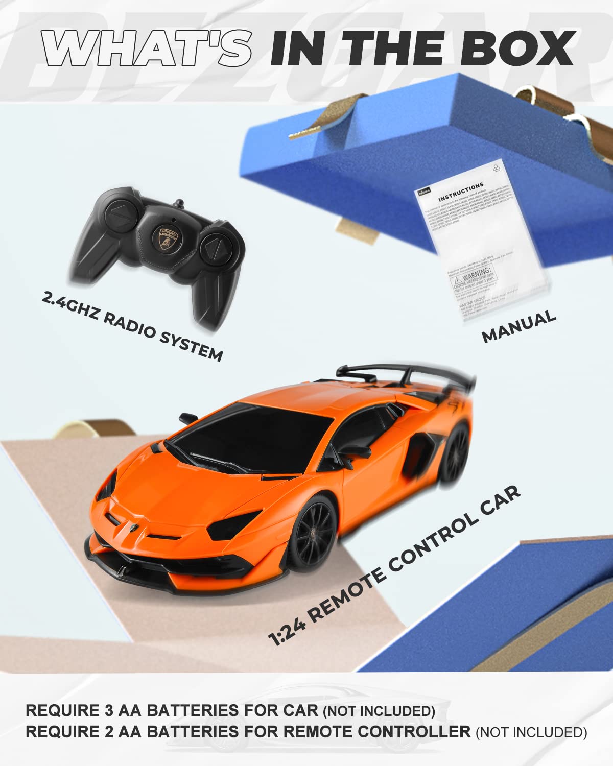 BEZGAR Lambo Aventador SVJ RC car remote control, 2.4GHz for stable range