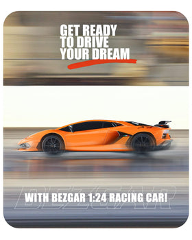 BEZGAR Lambo Aventador SVJ RC car 1:24 scale, compact display-ready collectible