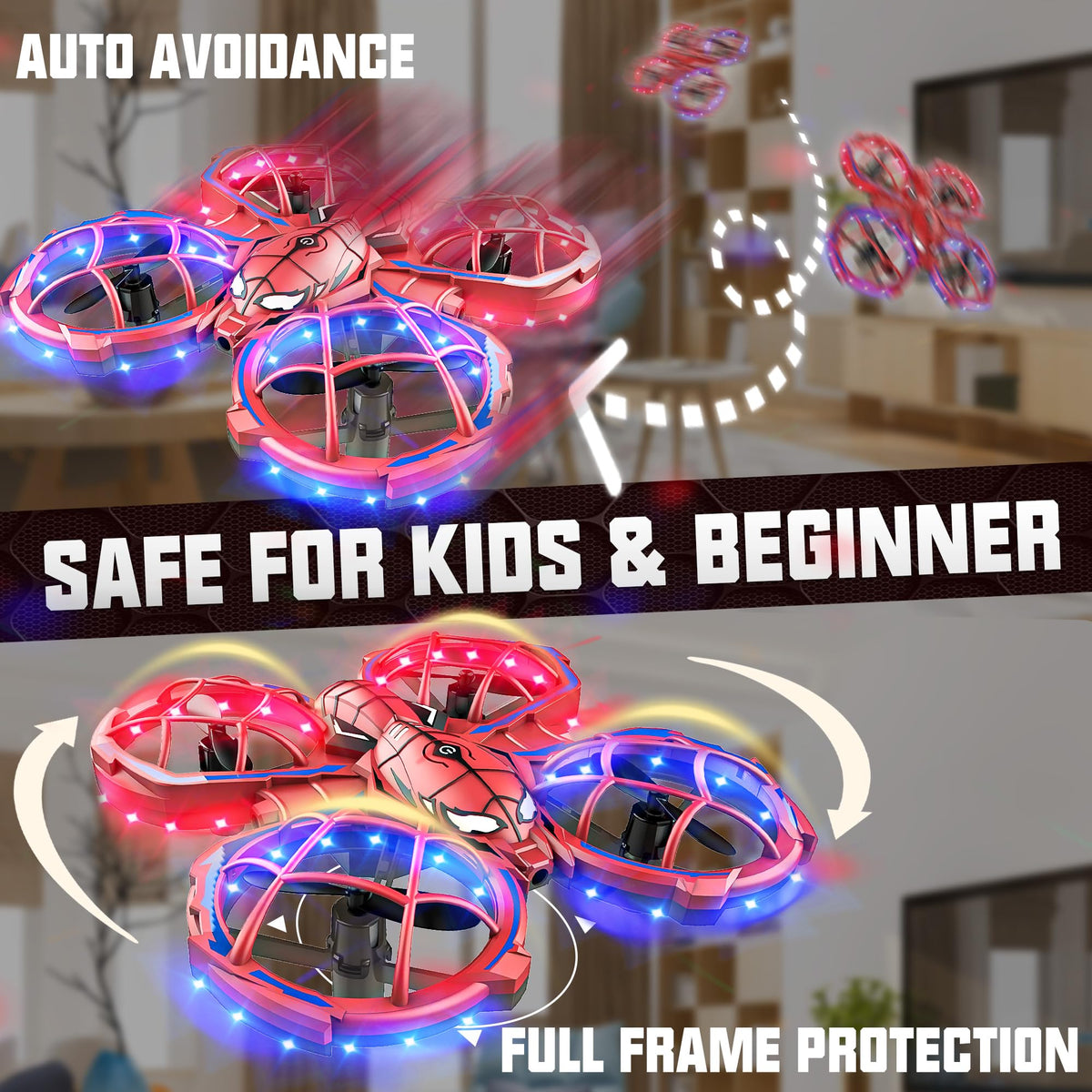 BEZGAR Mini Drone with propeller guards for safer indoor flying.