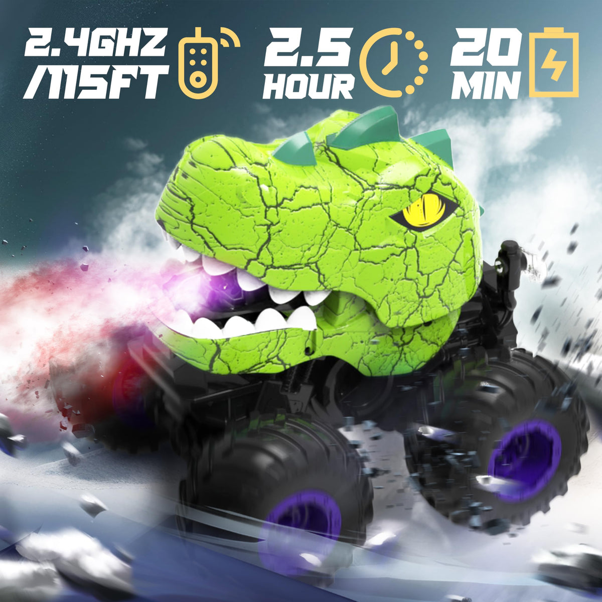 BEZGAR Monster Truck performs 360° spins for dynamic stunts.